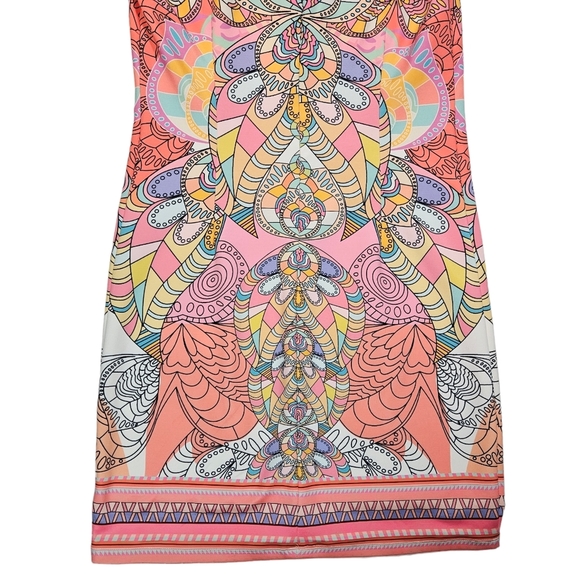 Mandala Paisley Print Sheath Dress Size Small ? Sleeveless Multicolor Boho Work - Picture 12 of 16
